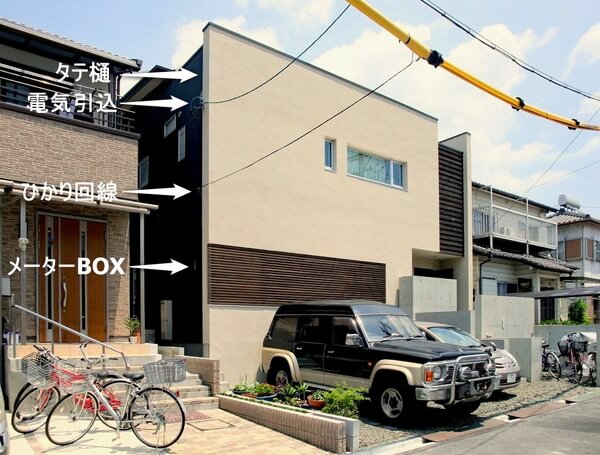 外観を損なう設備を隠す 袖壁の効用